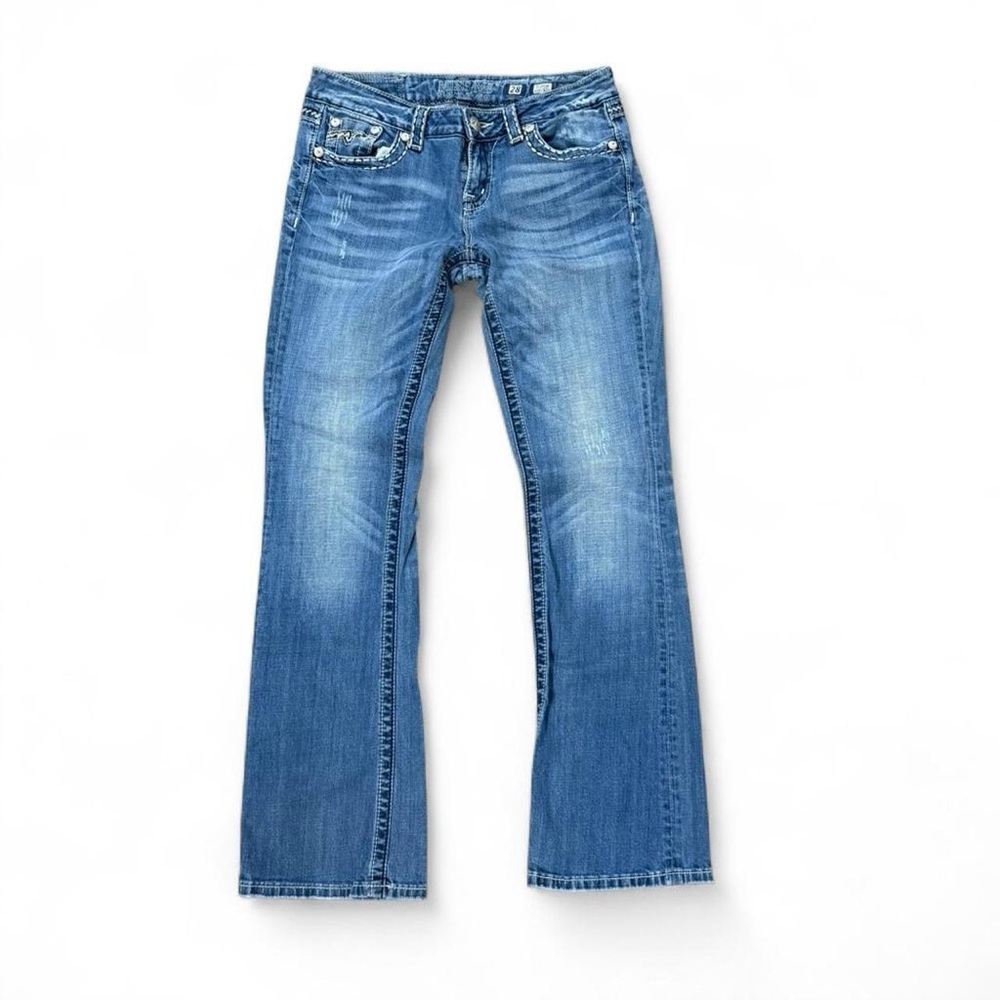 Miss Me Women’s Blue Bootcut Denim Jeans Low Rise Size 28 Retro Y2K Style